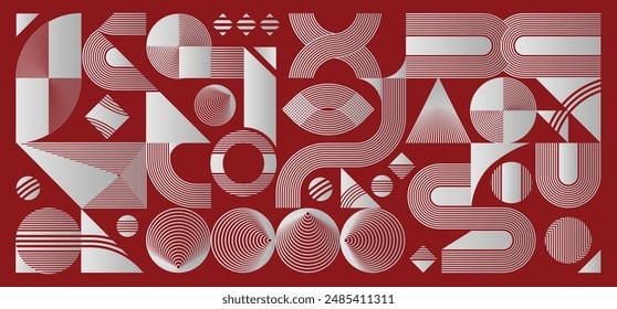 Fondo abstracto moderno minimalista con Formas geométricas inspiradas en el estilo escandinavo. Diseño gráfico de Vector de collage de moda.