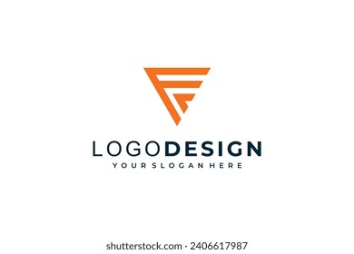 Minimalist modern abstract letter F logo vector