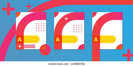  Minimalist modern abstract shape  gradient color  flayer template set.  Editable  vector file  Eps 10.