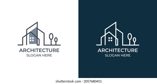minimalist and modern architectural logo set