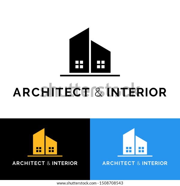 Minimalist Modern Architecture Interior Logo Vector Stock