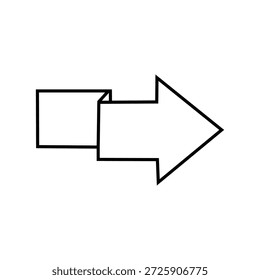 Icono de flecha moderno minimalista con diseño de doblez de papel creativo. 