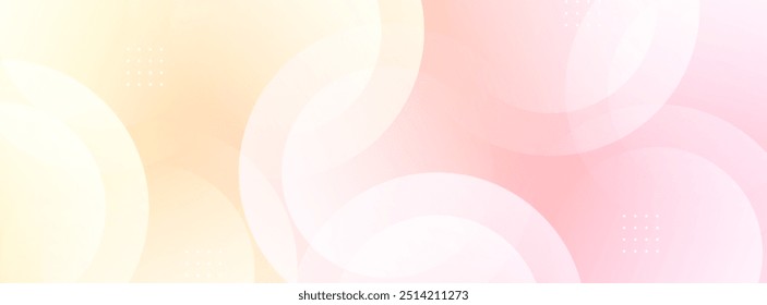 minimalist modern banner background.abstract frame.soft color.pink and yellow gradations.circle effect.memphis.eps 10