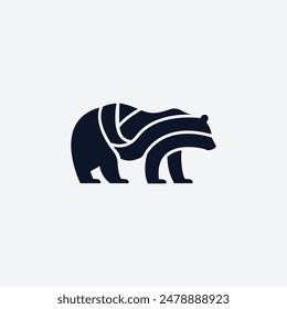 Minimalist Modern Bear Logo Vector Illustration