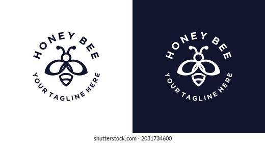 minimalist and modern bee logo design inspiration