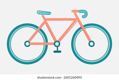 Minimalist Modern Bicycle Icon – Geometric Flat Design Vector Illustration, Simple Cycling Graphic