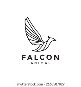 minimalist modern bird fly falcon logo design vector graphic symbol icon illustration creative idea