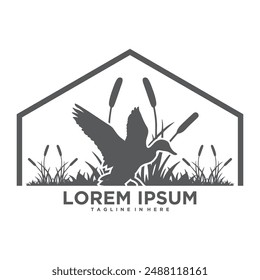 minimalist and modern bird hunter logo icon