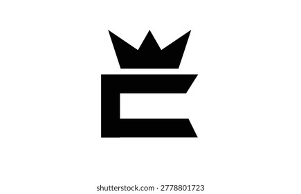 A minimalist and modern black logo featuring a stylized letter C surmounted by a geometric crown, set against a clean white background. This bold graphic design is suitable for branding, emblems, app icons, or merchandise, conveying a sense of royalty, quality, or corporate identity.