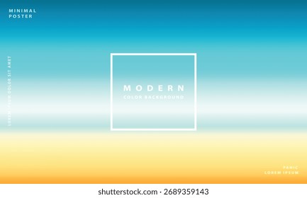 Fondo moderno minimalista del gradiente del desenfoque, paisaje Abstractas del cielo y de la playa con los Colores lisos