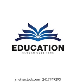 Minimalist and modern book logo for education and organization theme. Also great for company logos, brands, for icons, labels, etc