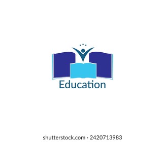 Minimalist and modern book logo for education and organization theme.