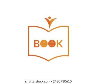 Minimalist and modern book logo for education and organization theme.