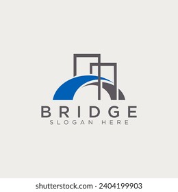 minimalist and modern bridge logo, vector graphic