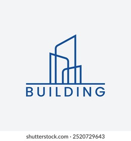 Ilustración vectorial de logotipo de edificio moderno minimalista