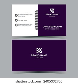 Minimalist and Modern Business Card Design. Casual and simple name card for professional