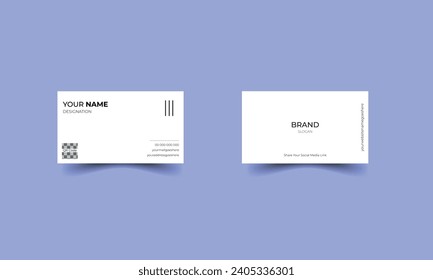 Minimalist but modern business card with an elegant design. Black and white identity card.