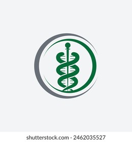 Minimalist Modern Caduceus Medical Logo