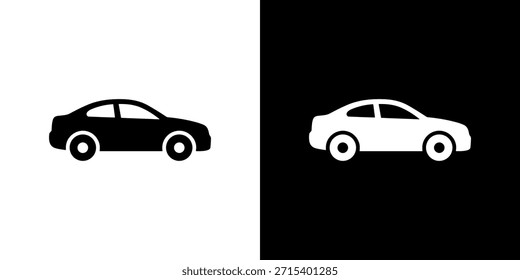 Minimalista Moderno carro lado vista ícone de silhueta no fundo isolado