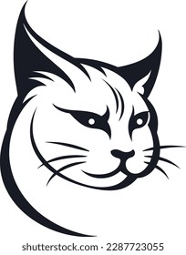 Minimalist modern cat logo. Tricky cat icon. Simple cat vector icon.