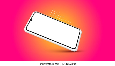 Minimalist modern clay mockup smartphones for presentation, application display, information graphics etc. Vector EPS.