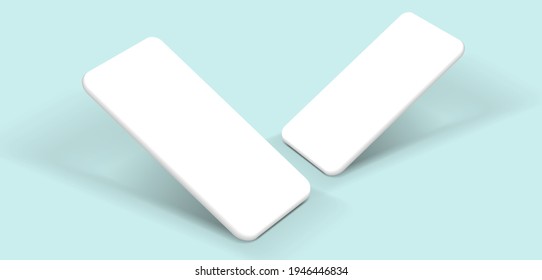 Minimalist modern clay mockup smartphones. Vector EPS.