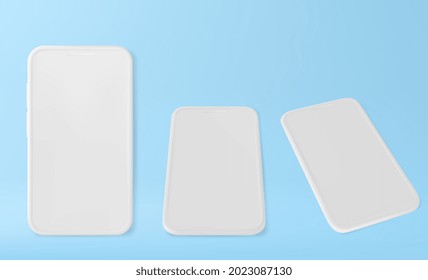 Minimalist modern clay mockup smartphones for presentation, application display, information graphics etc. Vector EPS.