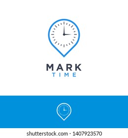 minimalist modern clock logo vector