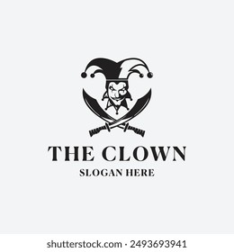 Minimalist Modern Clown Logo Vector Illustration