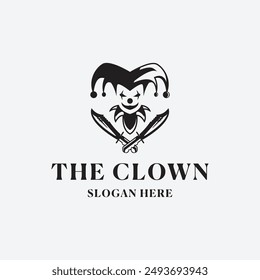 Minimalist Modern Clown Logo Vector Illustration