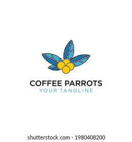 minimalist and modern coffee bean leaf logo for company-vector