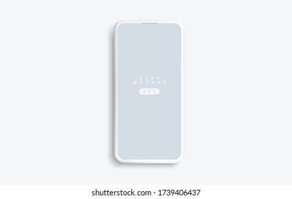 Minimalist modern colored clay mockup smartphones. Vector EPS. - Shutterstock ID 1739406437