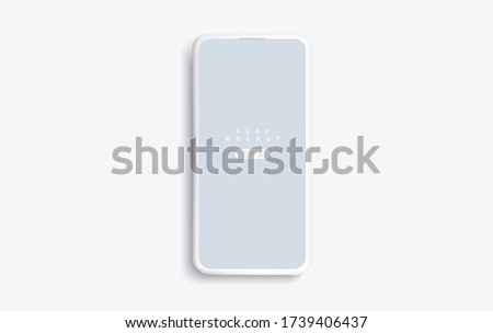 Minimalist modern colored clay mockup smartphones. Vector EPS.