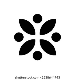 Símbolo minimalista y moderno del logotipo de la comunidad en blanco y negro.