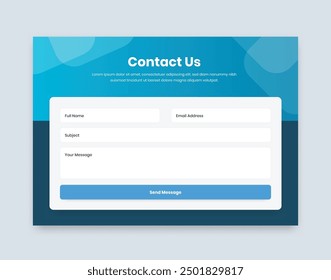 Minimalist modern contact and feedback form page web interface design