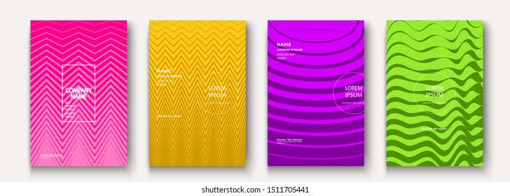 Minimalist modern cover collection design. Dynamic colorful halftone gradients. Future geometric patterns wave and zigzag vector background. Trendy minimalist poster template for business. Yellow pink