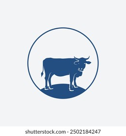 Ilustración vectorial de logotipo de vaca moderna minimalista