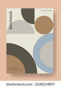 minimalist and modern creative bauhaus poster design with aesthetic color style
