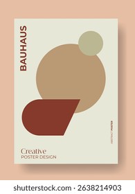 minimalist and modern creative bauhaus poster design with aesthetic color style