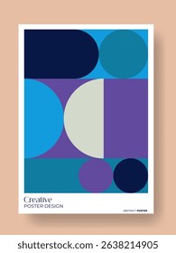 minimalist and modern creative bauhaus poster design with aesthetic color style
