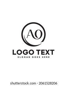A minimalist modern creative letter type A and O link logo template