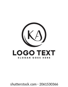 A minimalist modern creative letter type K and A link logo template