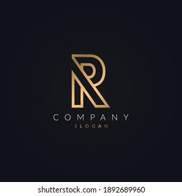 Minimalist Modern and Creative real estate R letter logo icon design. House, Property development, construction and building company R logotype template with gold color.