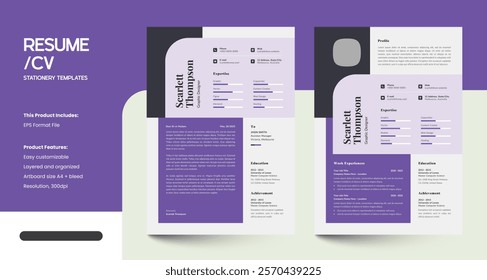 Minimalist Modern CV Resume Design Template