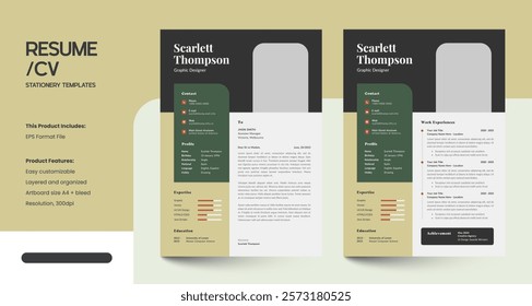 Minimalist Modern CV Resume Design Template