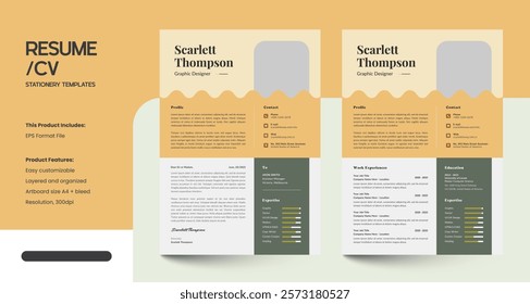 Minimalist Modern CV Resume Design Template