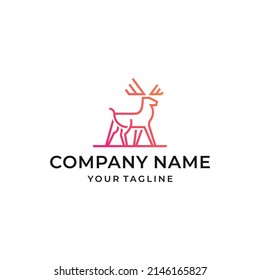 Minimalist And Modern Deer Line Art Logo Design