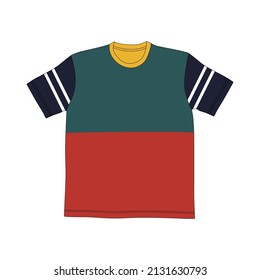 Minimalist , Modern Design, Black, green and Maroon V3 Color with Line White T shirt New Style