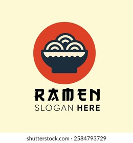 minimalist and modern design centered around a ramen bowl.  stylized  bowl filled with noodles and a pair of chopsticks lifting some strands, clean and sophisticated aesthetic.