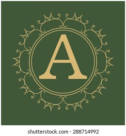 Minimalist modern design monogram in one line, the same thickness. Elegant vector style.
